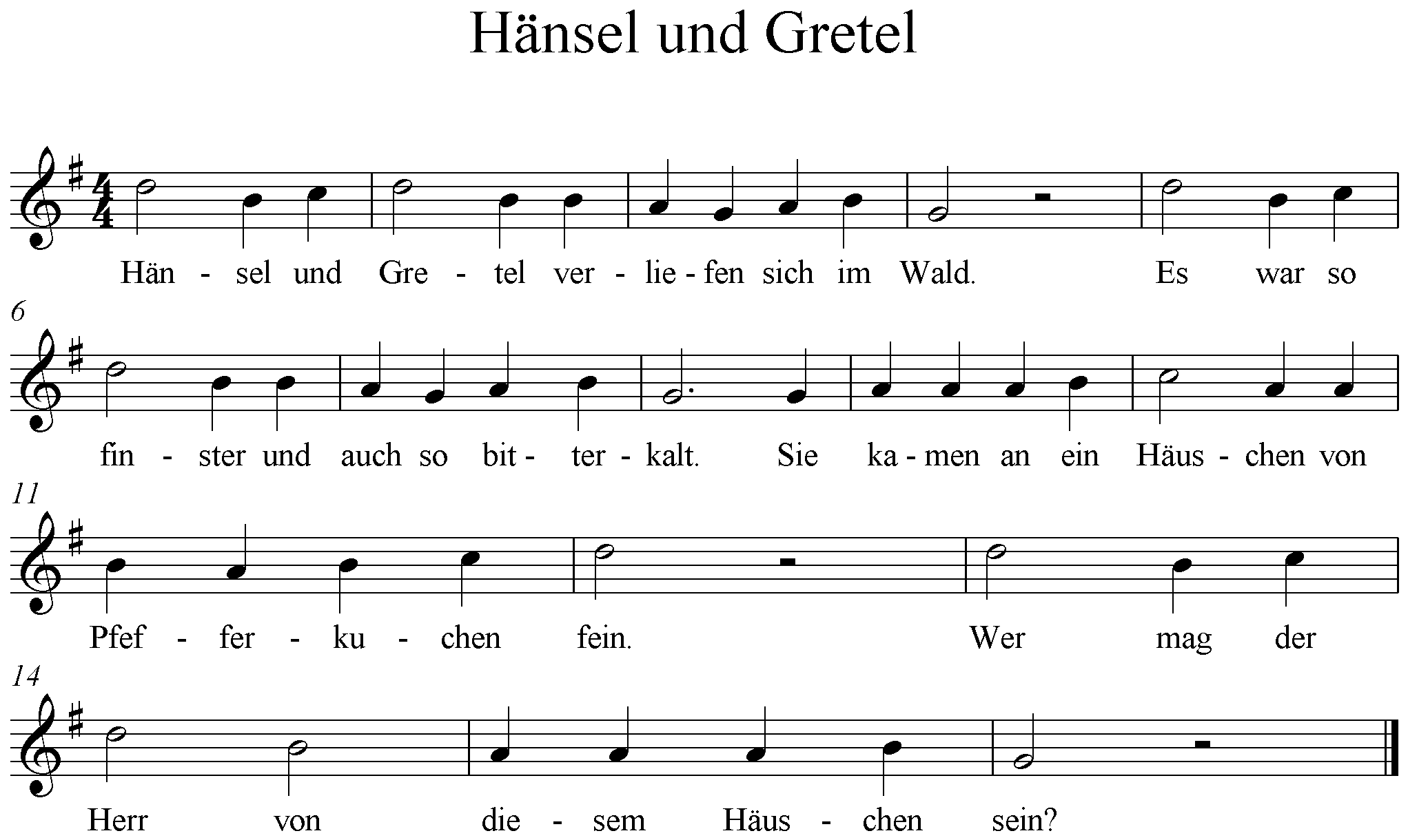 Hänsel und Gretel ,G-Dur, G-Major